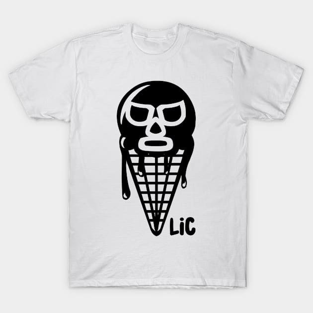 Lucha Ice Cream logo BLACK T-Shirt by luchaicecream